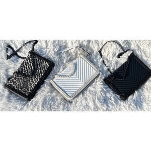 ALDO Quilted Chain Crossbody Bag Lot of 3 Black White Leopard Chevron Bags